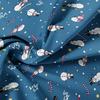 3Pcs Blue Ski Snowman Christmas Print Duvet Cover Set, Snowman Candy Cane Winter Print Bedding, Multiple Sizes Available