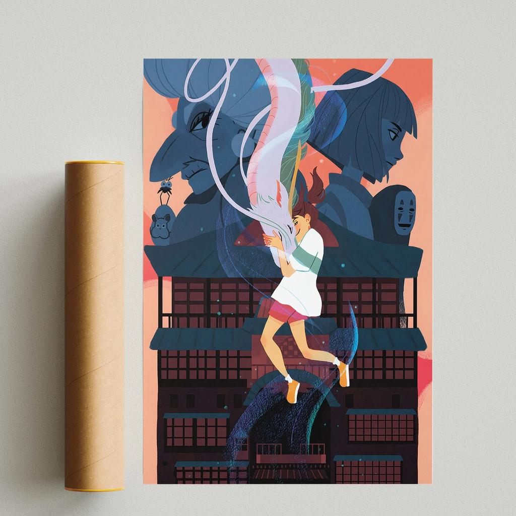 Поп-аниме-фигурка Хаяо Миядзаки/Patlabor/Тоторо, постер в стиле манга, эстетическое настенное искусство, домашний декор для детей в стиле каваи, винтажный принт на холсте