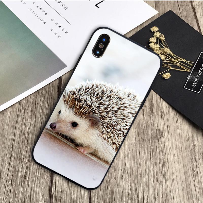 Черный силиконовый чехол для телефона «Ежик» для iPhone 12 XR XS Max 5 5S SE 2020 6 6S 7 8 PLUS X 11Pro Max11