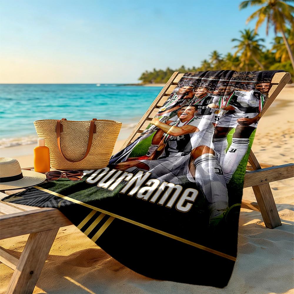 Juventus Customize Your Name Beach Towel Quick-Dry Soft Microfiber