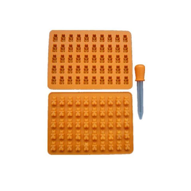 3D мармеладный мишка в форме силиконовой формы для торта, конфеты, десерт, шоколадная форма, лоток для кубиков льда с пипеткой