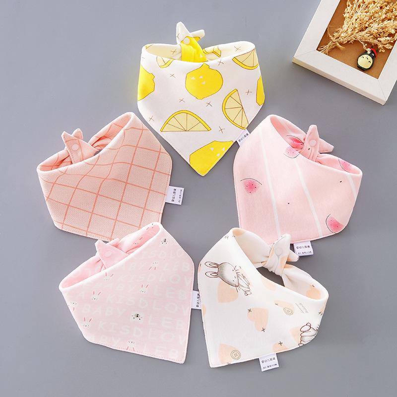 Baby Bibs 5 Pack Baby Bandana Drool Bibs Cotton for Unisex Boys Girls Babador Feeding Smock Infant Burp Cloth Baby Saliva Towel