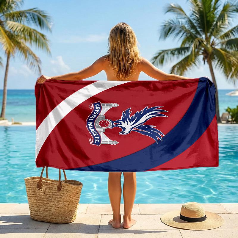 Crystal Palace Football Beach Towel Soft Microfiber Summer Towel Quick Dry Absorbent Towel for Beach Swimming Pool Travel