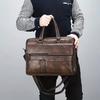 Винтажный деловой портфель из искусственной кожи, сумка-мессенджер для мужчин, дорожная рабочая компьютерная сумка, сумка через плечо