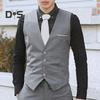 Vest Men Formal Business Waistcoat Sleeveless Slim Fit Single Breasted V Neck Silky Anti Wrinkle Pockets Groom Wedding Coat