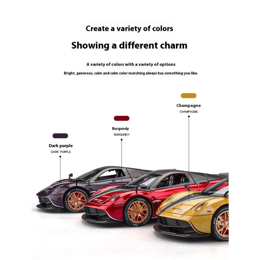 1/22 Pagani Huayra Dinastia Alloy Super Car Diecast Metal Model Classic Gull Wing Door Colection Decoration Children Toy Present