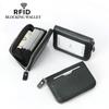 Carbon Fiber RFID Card Holder with Zipper Coin Purse - Multi-Card Slot and Anti-Magnetic Protection