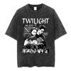 Twilight Saga Edward Cullen Bella Swan Vampire Werewolf Vintage Washed Short Sleeve Tshirts Unisex Unisex Clothing Cotton T Shirts
