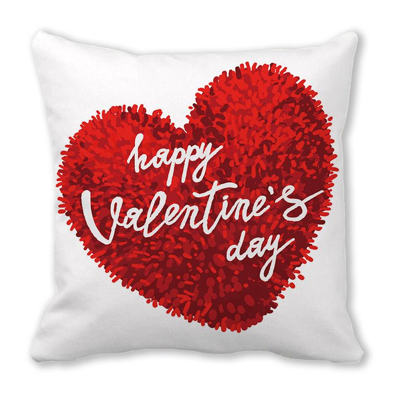 Big Love Valentine'S Day Digital Printing Short Plush Pillow Covers Decorative For Car Sofa Office Cushion Cover Home Goods