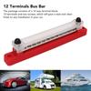 12 Post Power Distribution Block Bus Bar Set 2xM6 Post 12xM4 Screw Battery Terminal Box for Cars RVs Ships Yachts