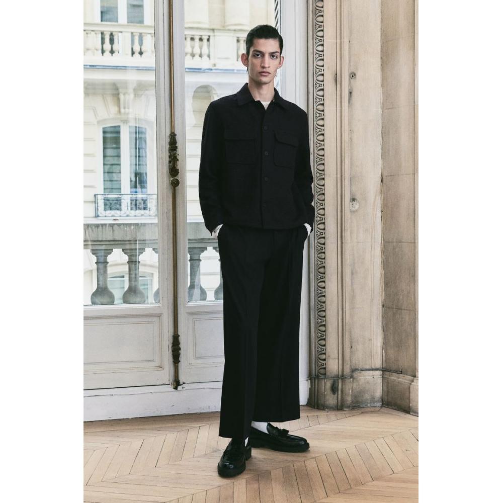 HM Textured oversHirt Regular Fit Black