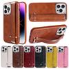 Роскошный Классический Ретро Узорчатый Чехол из Искусственной Кожи Для iPhone 16 15 14 Plus 13 12 Pro Max 11 Ремешок на Запястье Подставка Защитная Крышка