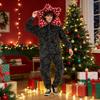 Winter Unisex Carnivorous Flower Onesie Pajamas Flannel One Piece Sleepwear Long Sleeve Hooded Christmas Pjs Loungewear
