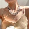 Heavy Duty Thick Chain With Diamonds Necklace Celebrity Style Fashion Collarbone Chain Female