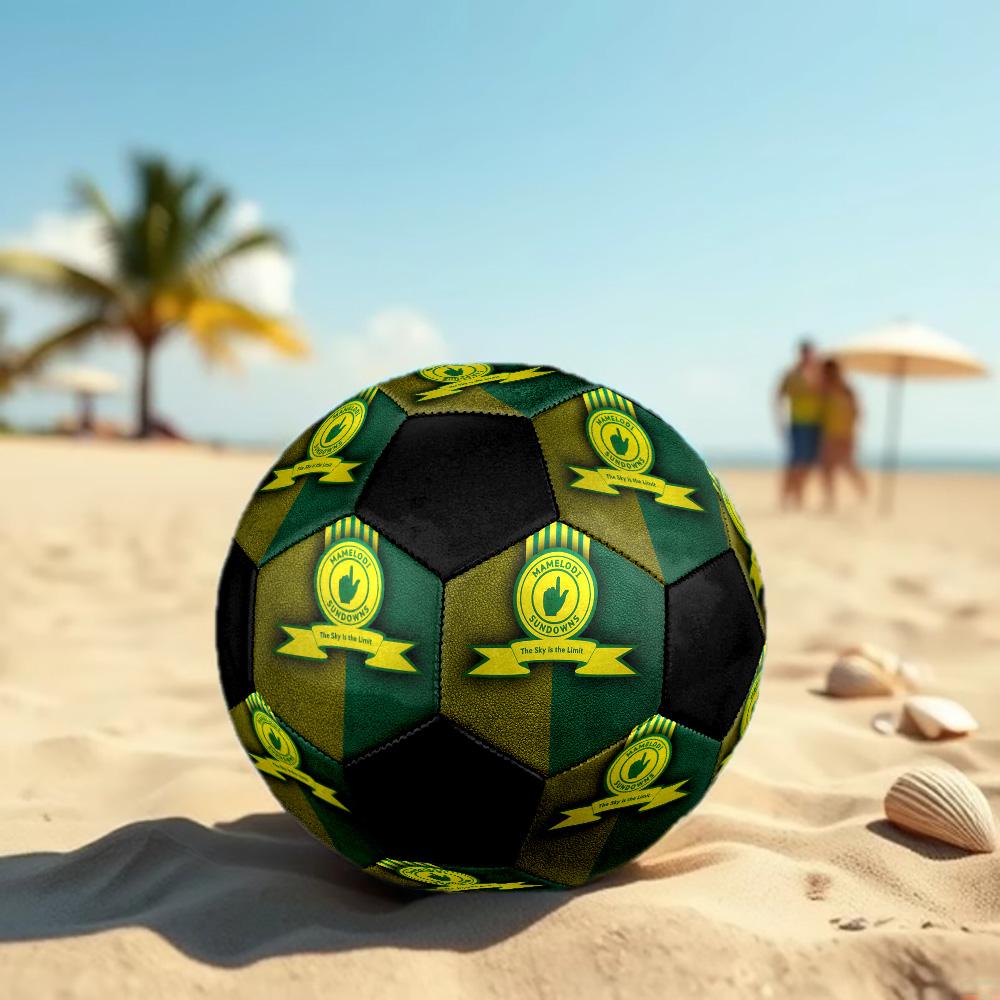 Mamelodi Sundowns Soccer Ball Colorful All Ages Machine Stitched PVC Competition Ready Durable High-Bounce.SIZE5