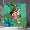 Занавеска для ванной Водонепроницаемая занавеска для душа Цифровая печать Анимация Без перфорации Туалетная перегородка Занавеска Ткань для душа