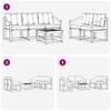 Outdoor Sofa Set with Cushions 6 pcs Natural and Black