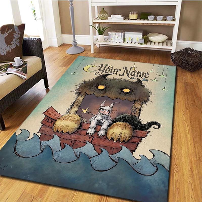 Moonlit Voyage Custom Name Carpet Rug For Living Room Bedroom Home Sofa Decoration Kids Play Nonslip Floor Mat