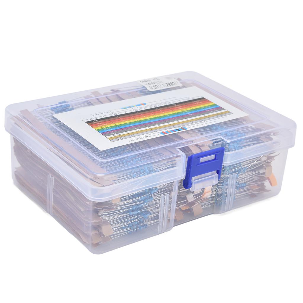 Набор резисторов 2880 шт. Пленочные резисторы из сплава Сопротивление 144 номинала 1 Ом ~ 1 МОм 1/4 Вт для DIY