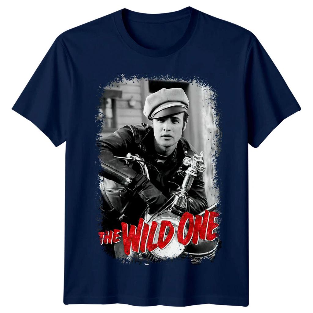 Футболка The Wild One Унисекс Летняя Классическая s Байкер Бунтарь Фильм Марлон Брандо Ретро Графическая Короткий Рукав Уличная Одежда Футболка для Фаната