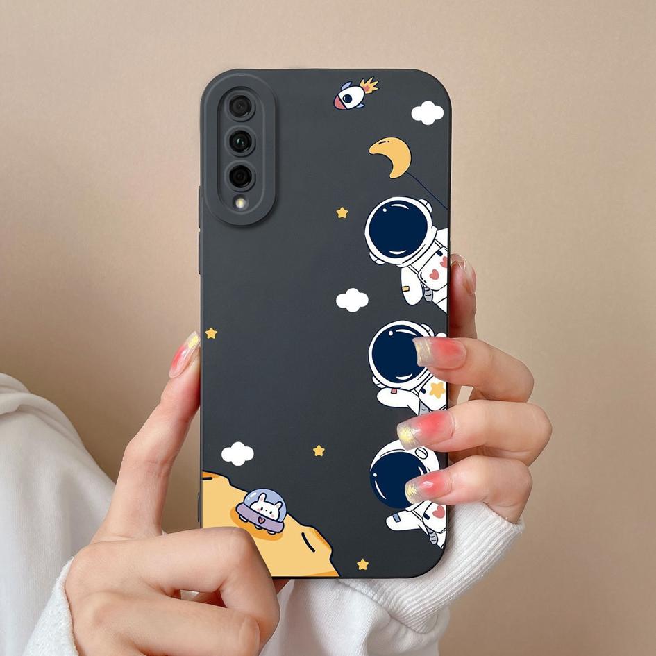 For Huawei Y5 Y6 Y7 Y9 Prime Y9S Y7A Y9A P Smart Pro Phone Case Cover Shockproof Matte Anti Drop Liquid Soft Silicone Astronaut For Huawei Bumper