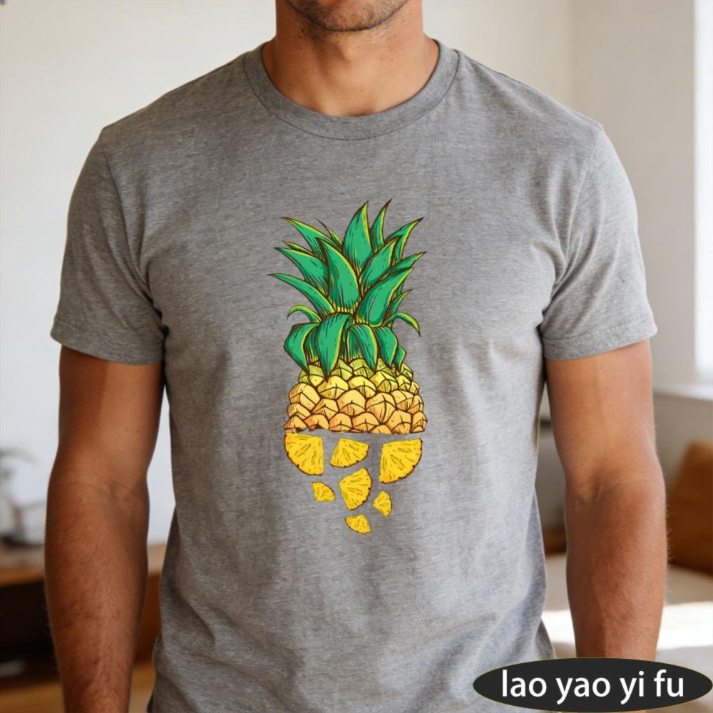 Футболка с принтом Fruit Club Одежда Футболка для любителей ананасов Мужские Топы Трендовые Y2K Оверсайз Топы