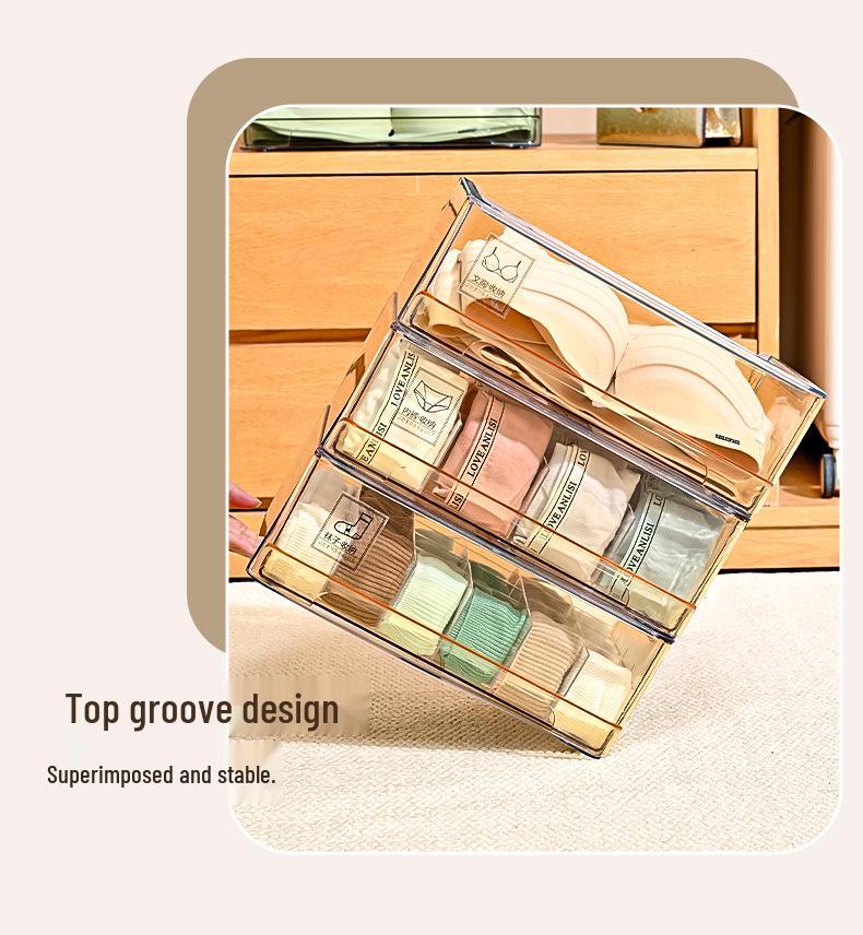 Stackable Multi-Layer Underwear and Medicine Organizer Box - Transparent, Multi-Purpose Storage.