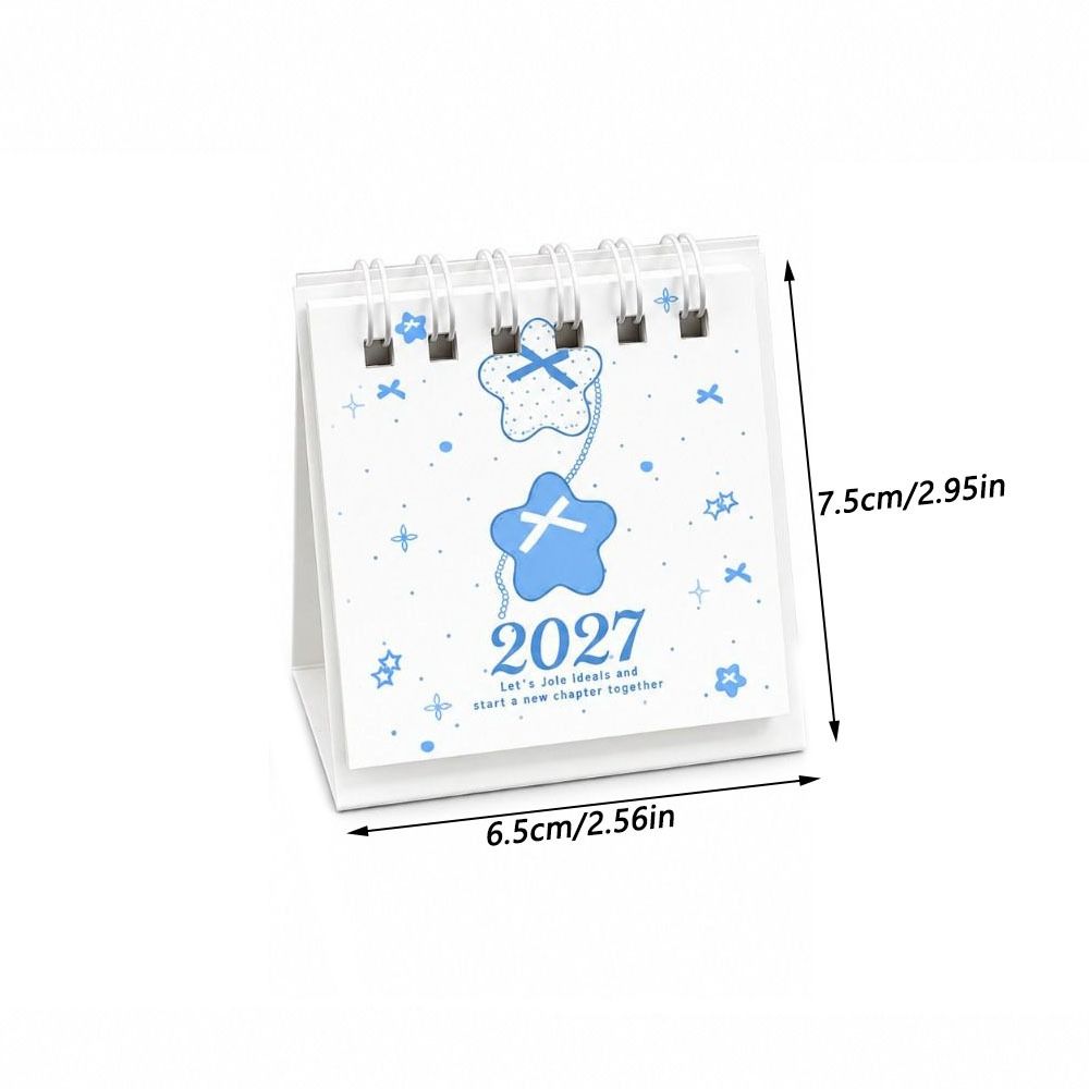 Polka Dot Pattern 2027 Desk Calendar Portable Desktop Calendar New Mini Desk Calendar Student