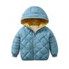 Autumn and Winter Children's Cotton Padded Clothes for Boys and Girls Cotton Padded Clothes for Neutral Velvet Warm Coat for Children Diamond Plaid