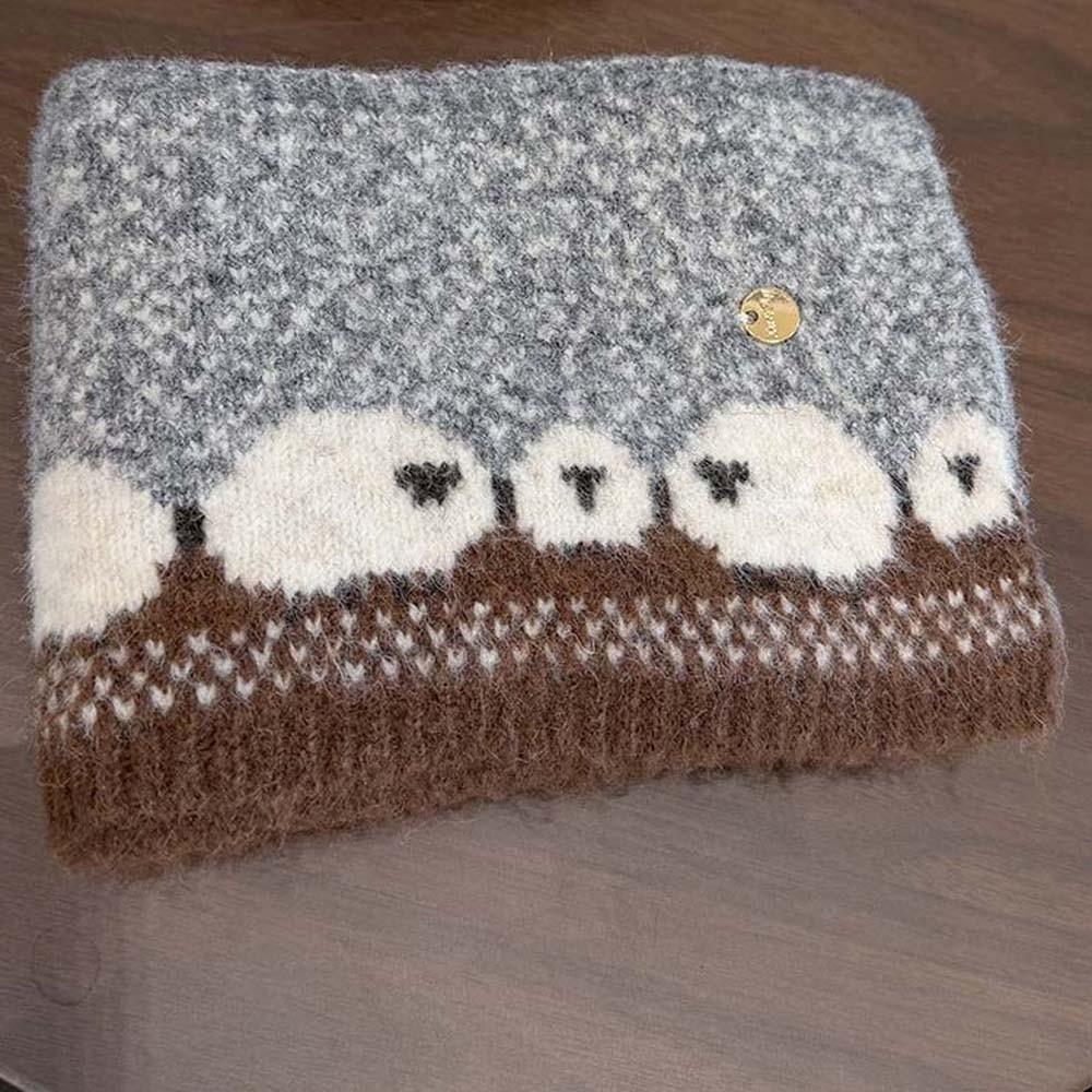 Thick Plush Cute Lamb Scarf Wool Blend Plush Neck Warmer Wool Blend Neckerchief Cold Weather