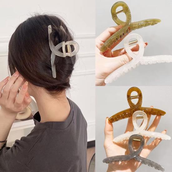 32/40/80Pcs Hair Claw Set Variety Geometric Shape Plastic Hairpin Anti-slip Teeth Back Head Hair Clip Hair Accessories