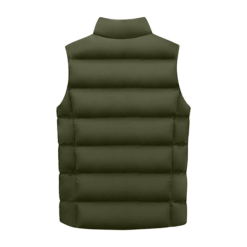 Men Winter Fashion Stand Collar Color Waistcoat Vest Jacket Top Coat