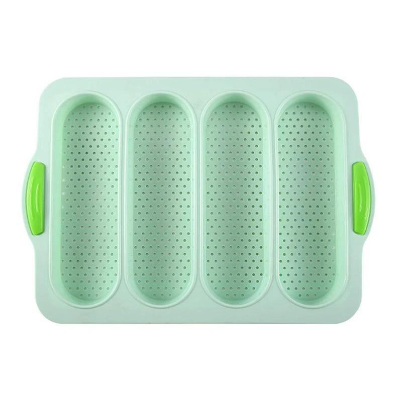 4 Grid Bread Mold Baking Tool Multi-grid Pan Washable Heat-resistant Reusable Silicone Dogs Bun Kitchen Accessories Tool