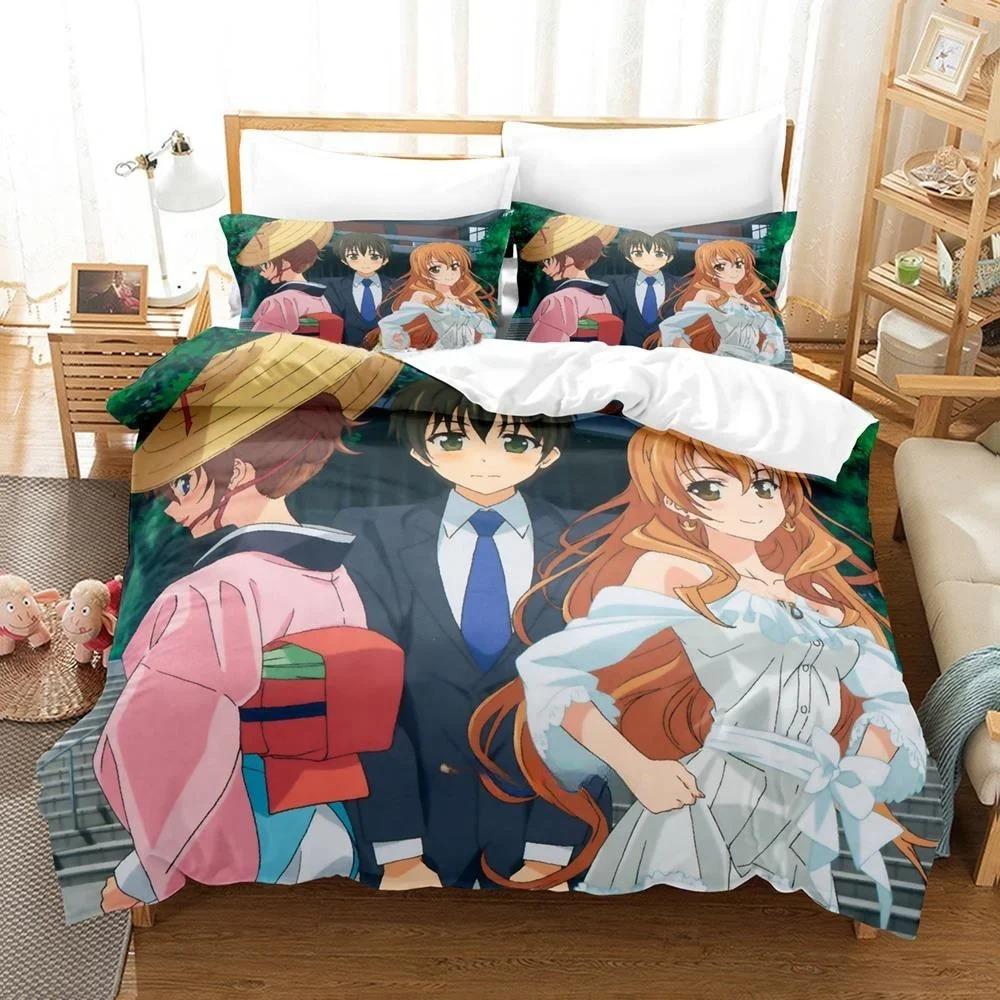 Fashion Anime Bed Sheet Set Golden Time Bedding Set Single Twin Full Queen King Size Bed Set Adult Kid Bedroom Duvet Cover Sets
