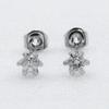 1P diamond Piercing Pt900Platinum/diamond 1.0g Women Used