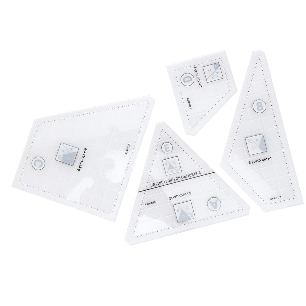 4 шт. Лоскутные линейки Набор прозрачных акриловых шаблонов для рукоделия Профессиональный швейный подарок