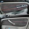 Для VW Golf 4 MK4 Bora Jetta 1998 1999 2000 - 2005 LHD 2 шт. Внутренняя накладка на панель подлокотника передней двери Отделка Замшевая кожа красная строчка