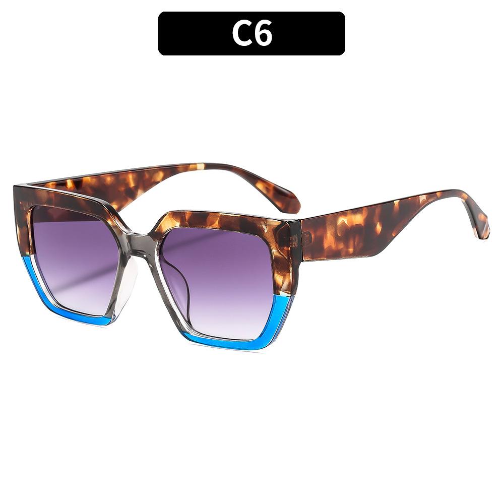 European And American Fashion New Large Frame Casual Simple Sunglasses Trendy Personalized Versatile Sunglasses Anti-Blue Flat Glasses