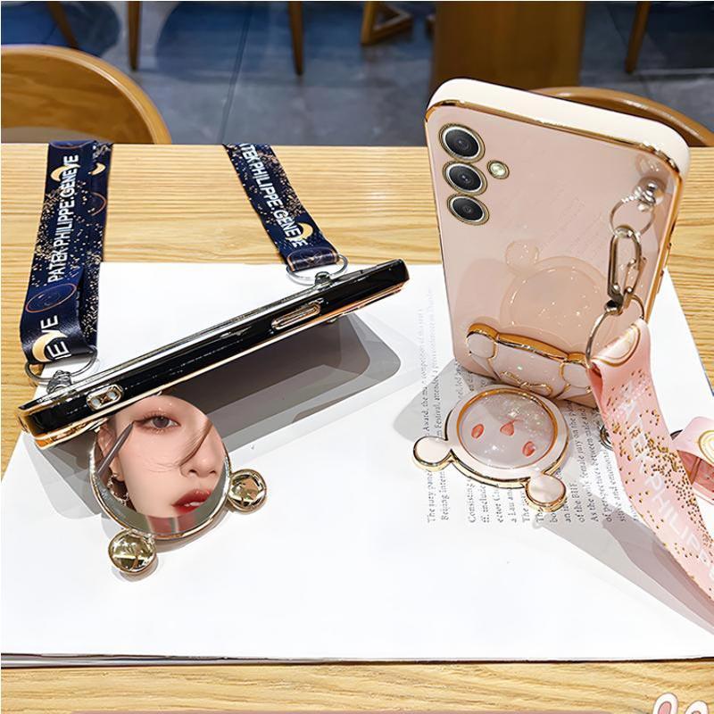 Роскошный чехол с ремешком в виде медведя для Samsung Galaxy A05 A05S A14 A54 A04 A34 A24 M14 4G 5G