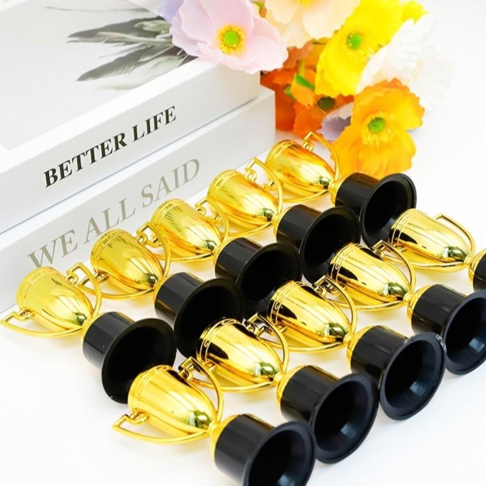 Plastic Material Gold Plated Trophies Small Size Mini Trophy Prize Plastic Trophy Set  For Kids