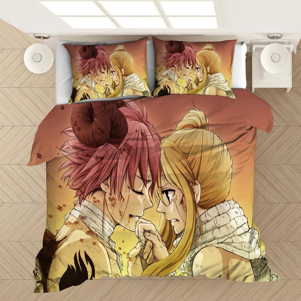 FAIRY TAIL Постельное белье 3D Пододеяльники Японские аниме-покрывала Постельное белье FAIRY TAIL (НЕТ листа) ЭЙР