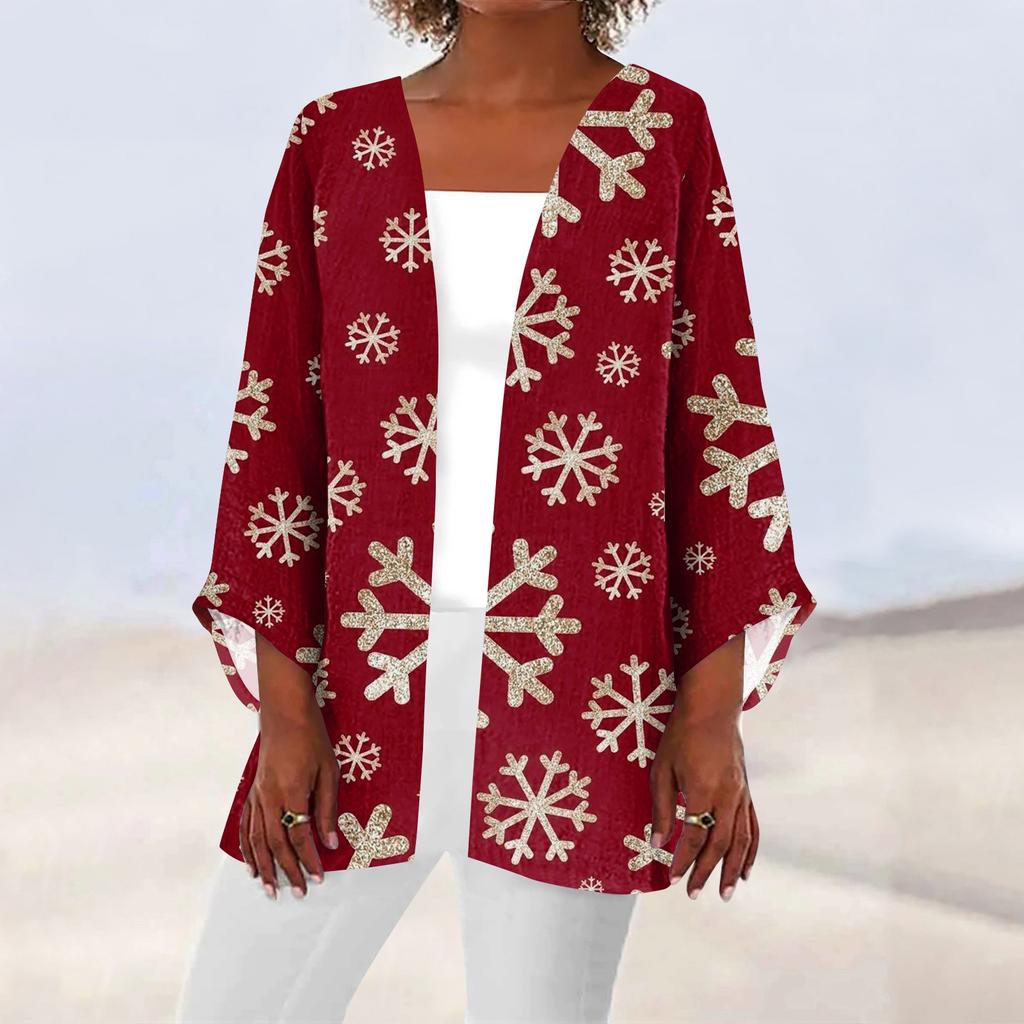 Женская повседневная модная легкая куртка средней длины с принтом Caot в стиле ретро, ​​кардиган