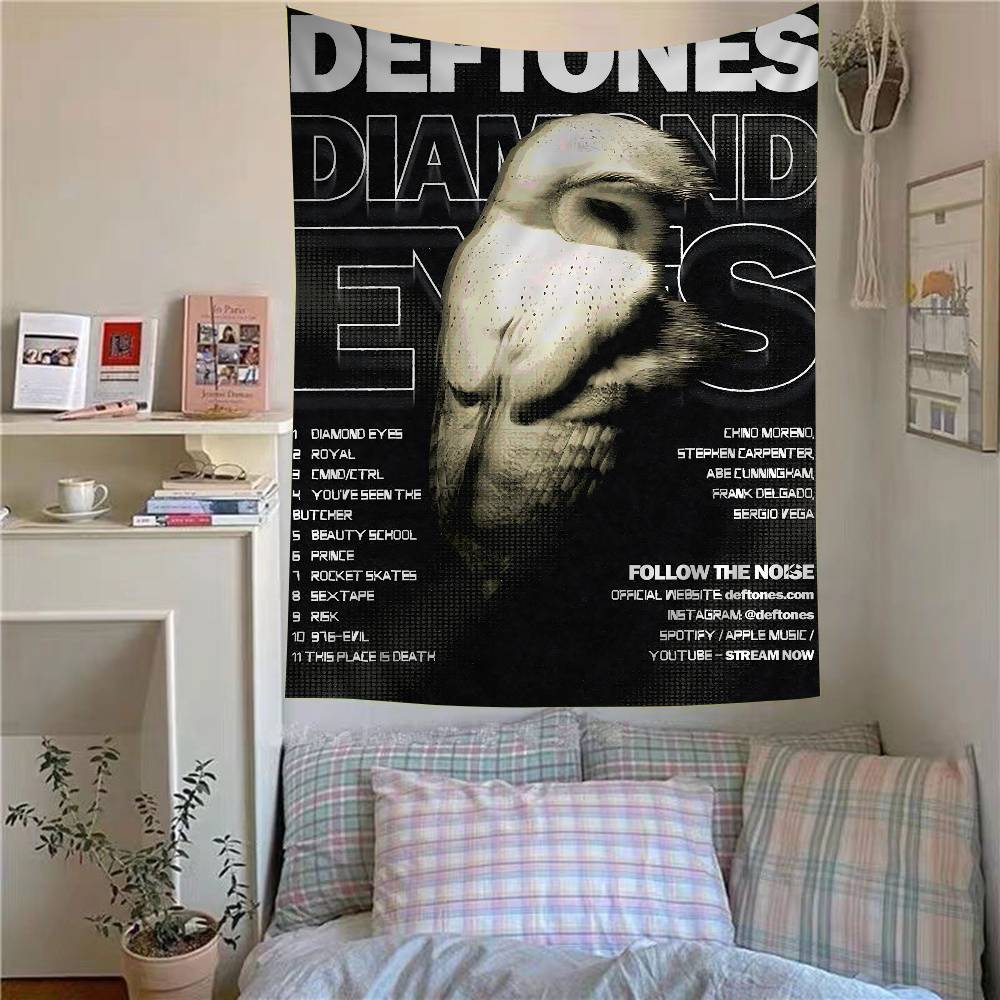 DDeftones Band Anime Tapestry Hanging Tarot Hippie Wall Rugs Dorm Home Decor