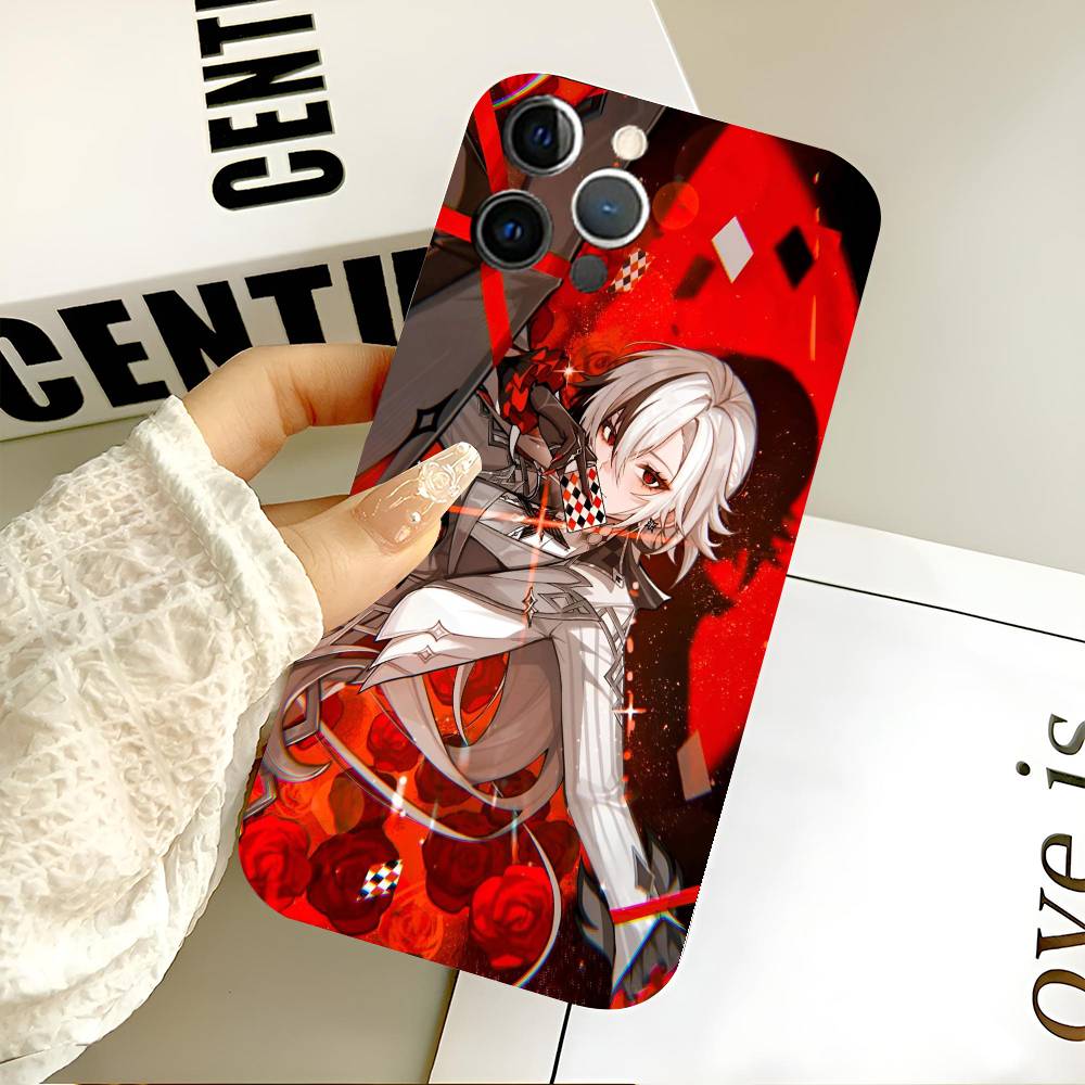Чехол для телефона Genshin Impact Арлекино Черный силикон Мягкий чехол Для IPhone 17 16 15 14 13 12 11 Air Pro Max Plus Горячая распродажа
