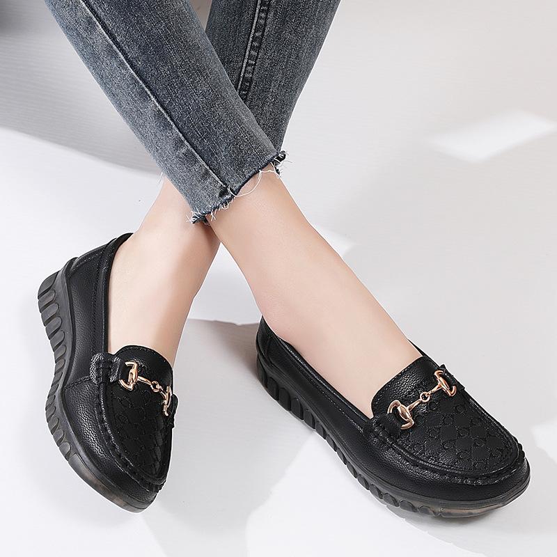 Женская повседневная обувь на низком каблуке, лоферы, кроссовки без застежек, Zapatos Mujer, натуральная кожа, весенние мягкие мокасины, женские туфли-лодочки