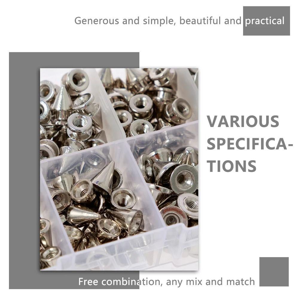 359Pcs Wear-resistant DIY Punk Rivet 8 Sizes Clothing Studs Cone Spikes Kit Leather Accessories