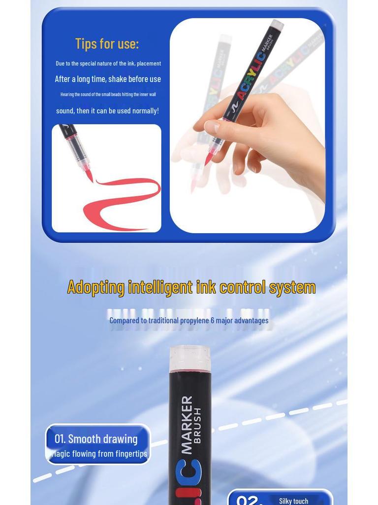 Моющиеся акриловые маркеры с мягким наконечником – Набор для DIY: Ваза для стекла и акварельные маркеры