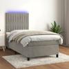 VidaXL Slatted Bed Base with LED Mattress, Upholstered Bed, Single Bed, Adult Bedroom Interior Bed, 3136227