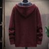 Mens Baggy Full Zip Sweater Coats Hooded Casual Warm Tops Plain Outwear Jackets