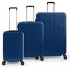 Набор чемоданов из 3-х предметов темно-синего цвета из АБС-пластика 16405